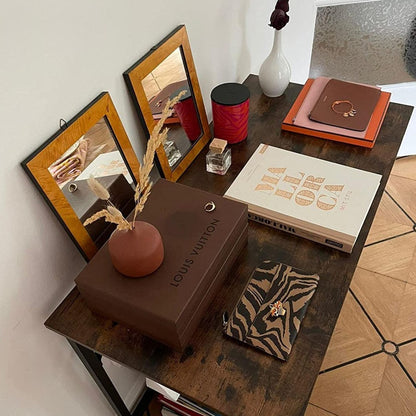 VASAGLE Computer Desk Rustic Brown and Black