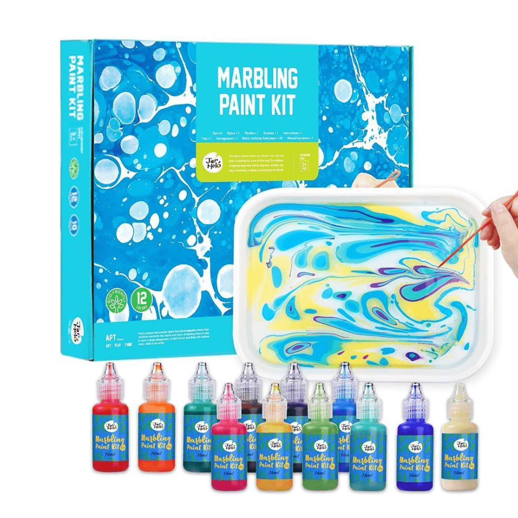 Jar Melo Marbling Paint - 12 Colours Craft Kit-1826048965360095232